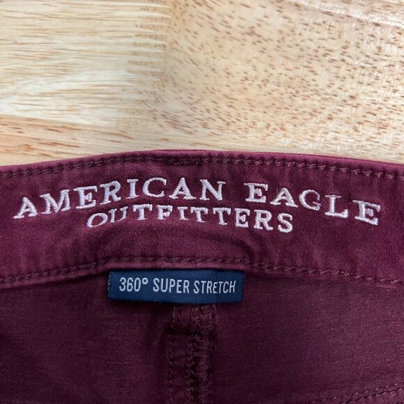 American Eagle Womens Low Rise Stretch Jeggings Wine Size 0 - Picture 8 of 9